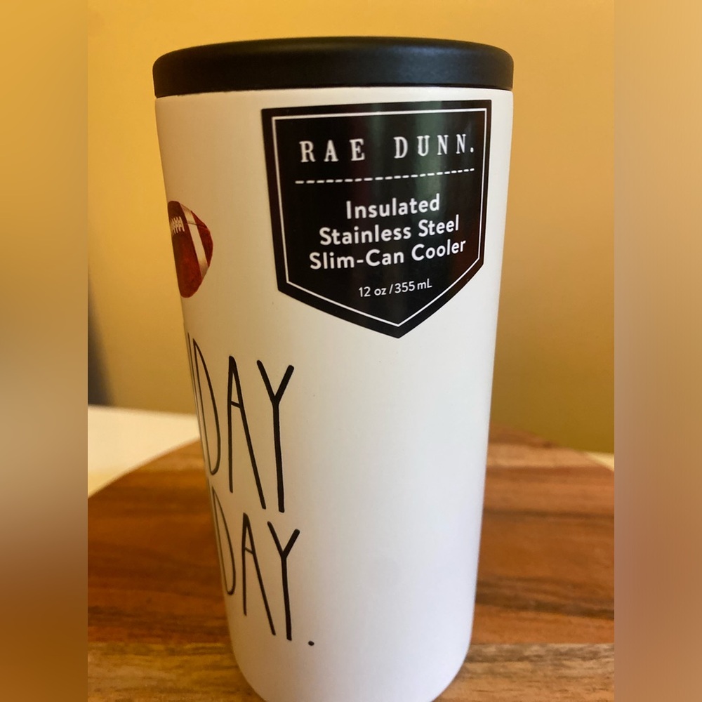 NWT Rae Dunn “Sunday Funday” Insulated Stainless Steel Slim Can Cooler 12oz - Picture 4 of 8